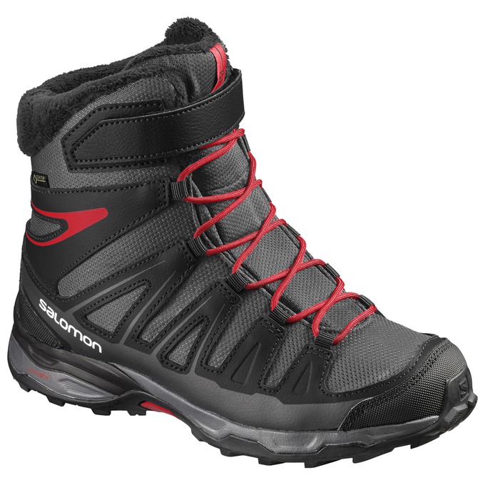 Salomon Israel X-ULTRA GTX® J - Kids Winter Boots - Black/Silver (CZBD-51830)